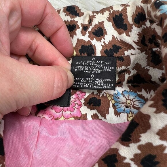Vintage Y2K Nicole Miller Mixed Animal Floral Print Zip Front Jacket Coat - Picture 3 of 7